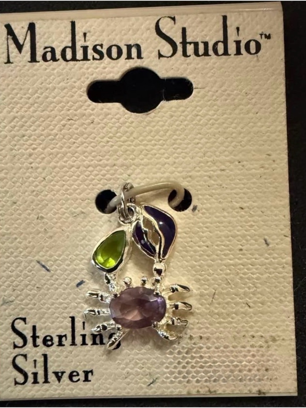 Madison Studio Sterling Silver Crab Pendant